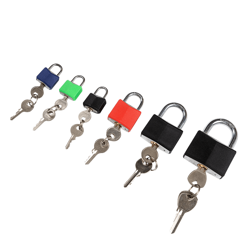 MINI IRON LOCK GREY COLOR PAINT IRON PADLOCK AND PLASTIC COAT ALUMINUM PADLOCK