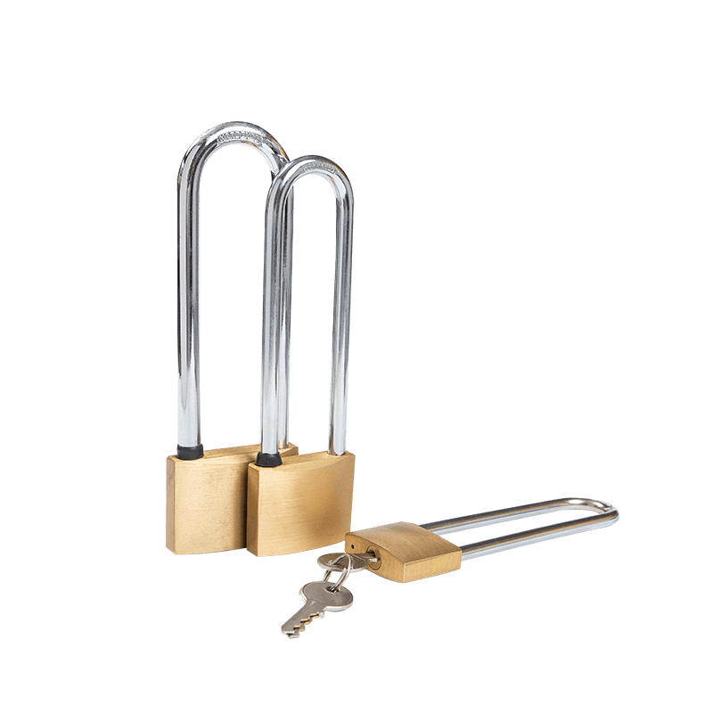 EXTRA-LONG SHACKLE BRASS PADLOCK