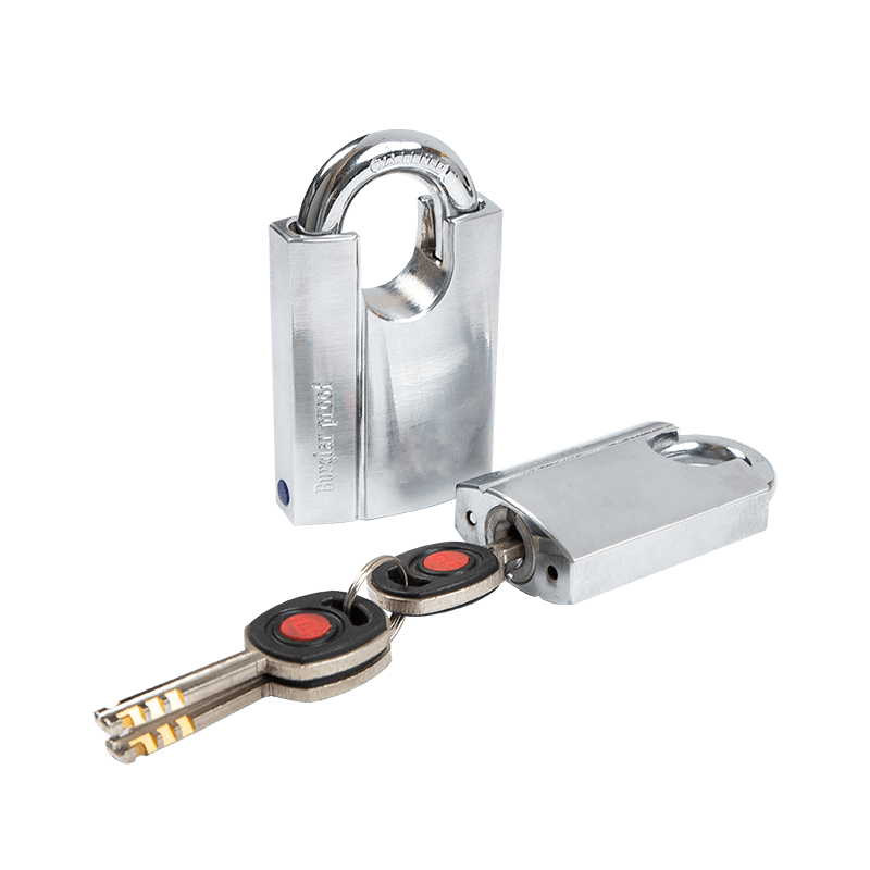 SHACKLE ARMORED SQUARE KEY BRASS PADLOCK