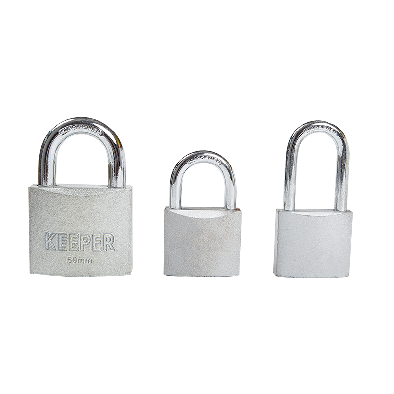 SILVERY PAINTED IRON PADLOCK