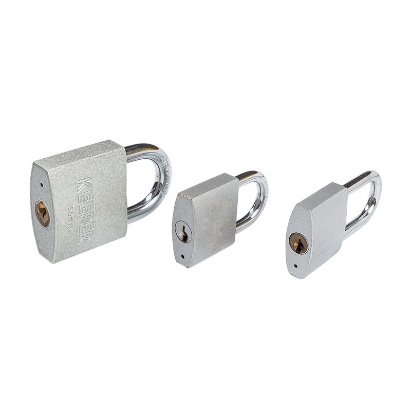 SILVERY PAINTED IRON PADLOCK