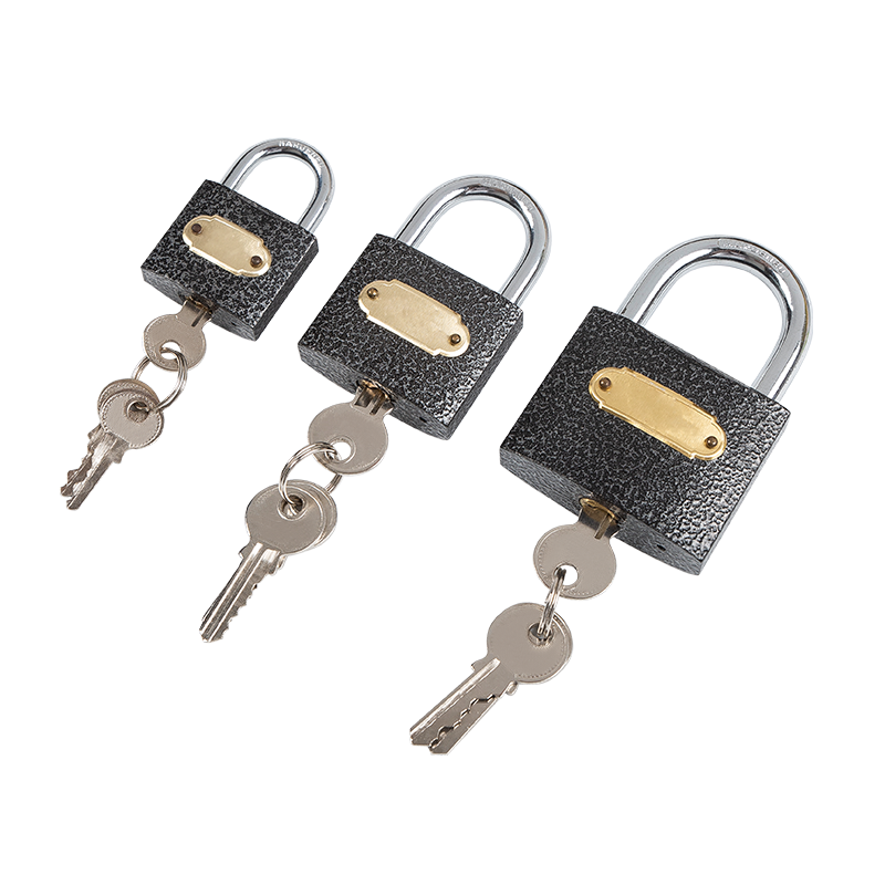 BLACK PAINTED IRON PADLOCK
