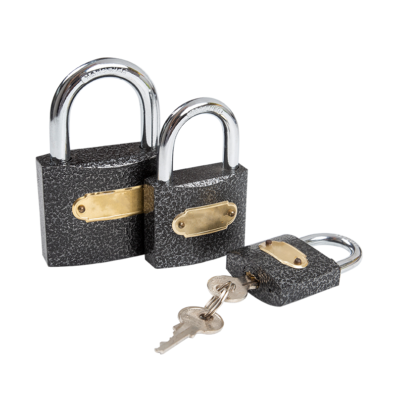 BLACK PAINTED IRON PADLOCK