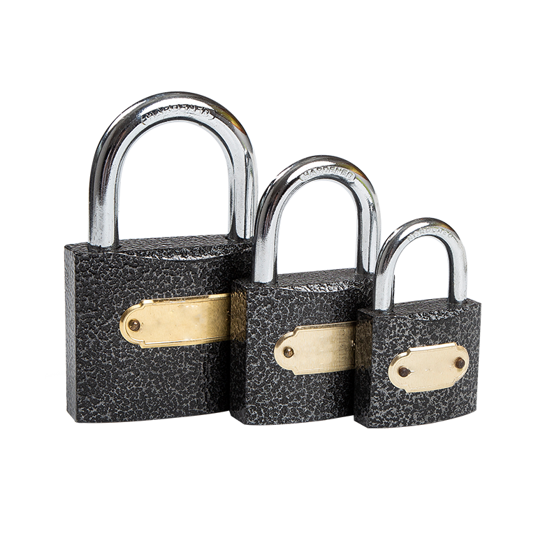 BLACK PAINTED IRON PADLOCK