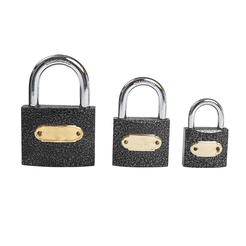 BLACK PAINTED IRON PADLOCK
