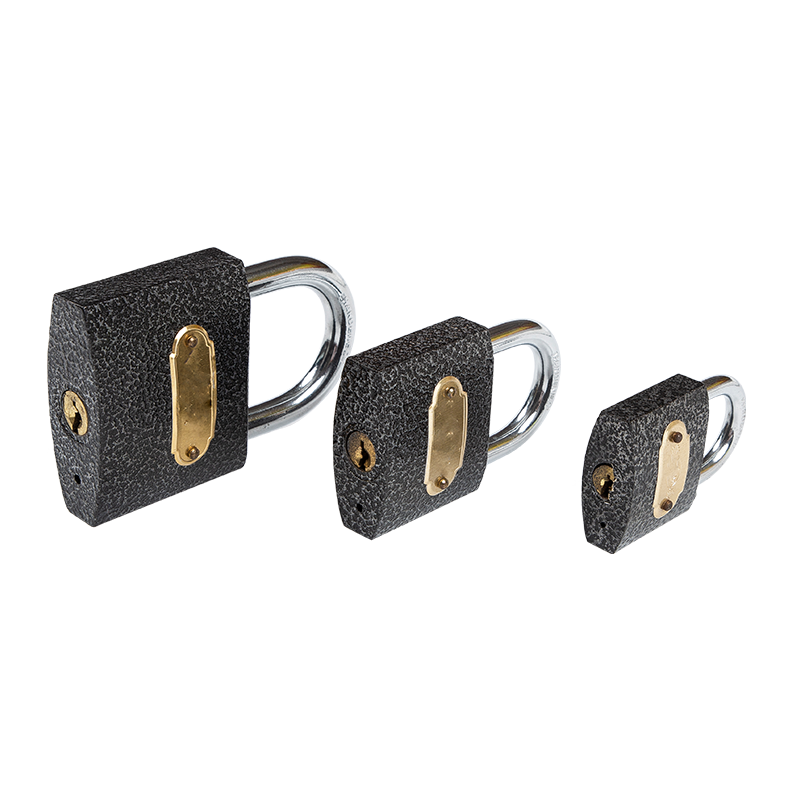 BLACK PAINTED IRON PADLOCK
